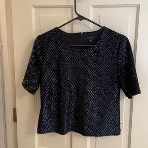 Navy Ann Taylor beaded top